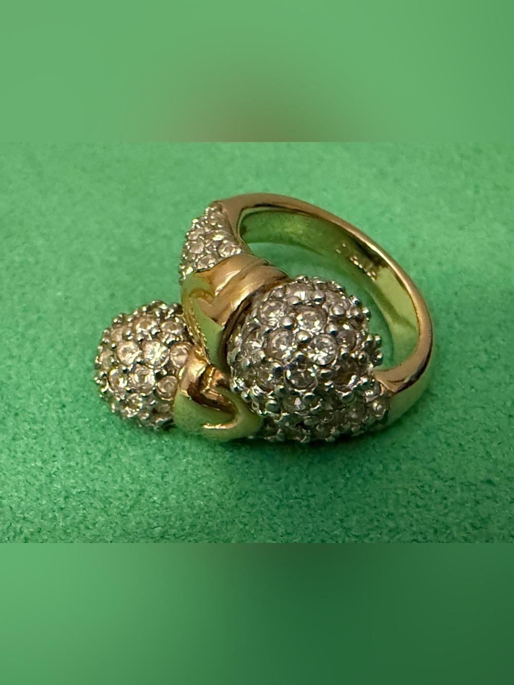 Vintage Ivana  Gold-Tone Pavé Dome Statement Ring size 7